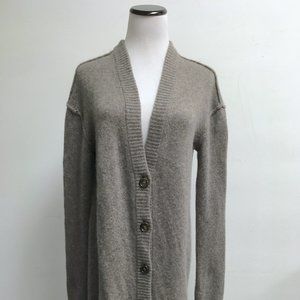 James Perse gray heavyweight cashmere cardigan sweater 3 L reverse edge duster